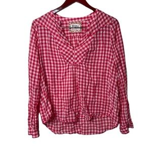 ANTHROPOLOGIE Holding Horses Red and White Gingham top